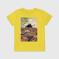 Футболка хлопковая детская Унесённые призраками Безликий Каонаси, цвет: желтый