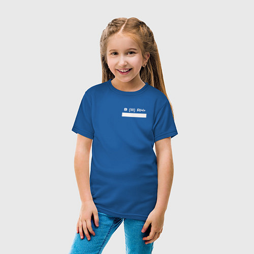 Детская футболка Группа крови третья плюс / Синий – фото 4