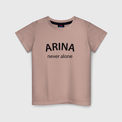 Футболка хлопковая детская Arina never alone - motto, цвет: пыльно-розовый