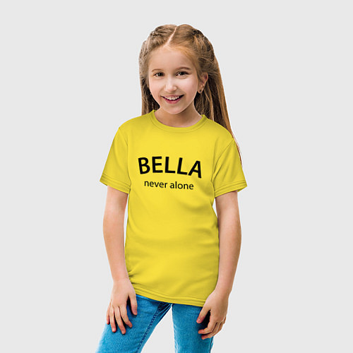 Детская футболка Bella never alone - motto / Желтый – фото 4