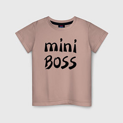 Футболка хлопковая детская Mini boss, цвет: пыльно-розовый