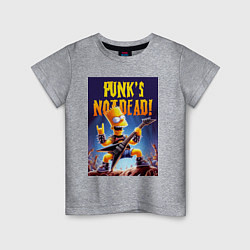 Футболка хлопковая детская Bart Simpson - punks not dead, цвет: меланж