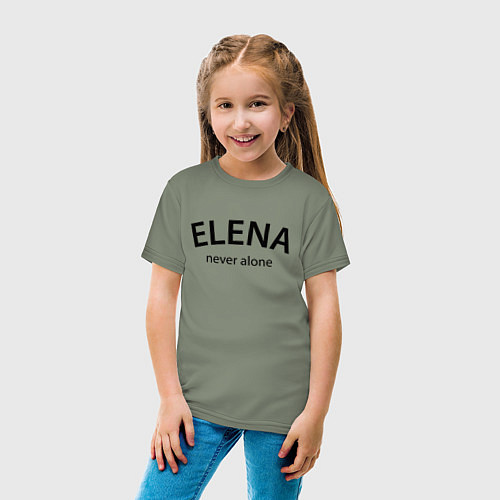 Детская футболка Elena never alone - motto / Авокадо – фото 4
