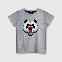 Футболка хлопковая детская Сердитая панда, цвет: меланж