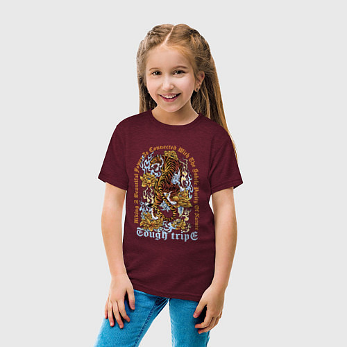 Детская футболка Eough tripe / Меланж-бордовый – фото 4