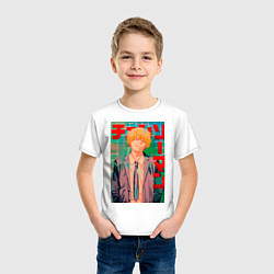 Футболка хлопковая детская Человек-бензопила Дэндзи, цвет: белый — фото 2