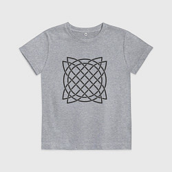 Футболка хлопковая детская Черный кельтский цветок, цвет: меланж
