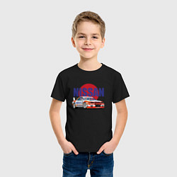 Футболка хлопковая детская Nissan Skyline GTR 32, цвет: черный — фото 2