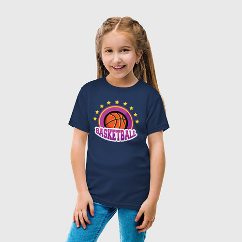 Детская футболка Basket stars / Тёмно-синий – фото 4