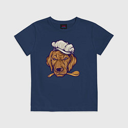 Футболка хлопковая детская Chef dog, цвет: тёмно-синий