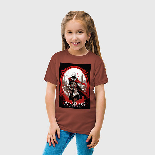 Детская футболка Assassins creed портал времени / Кирпичный – фото 4