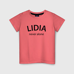 Футболка хлопковая детская Lidia never alone - motto, цвет: коралловый