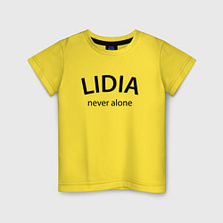 Футболка хлопковая детская Lidia never alone - motto, цвет: желтый