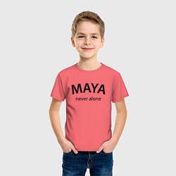 Футболка хлопковая детская Maya never alone- motto, цвет: коралловый — фото 2