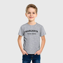 Футболка хлопковая детская Margarita never alone - motto, цвет: меланж — фото 2