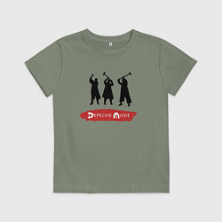Футболка хлопковая детская Depeche Mode - Spirit band logos, цвет: авокадо