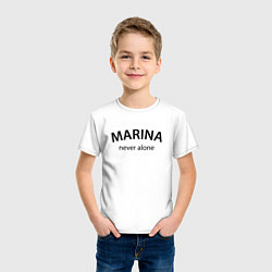 Футболка хлопковая детская Marina never alone - motto, цвет: белый — фото 2