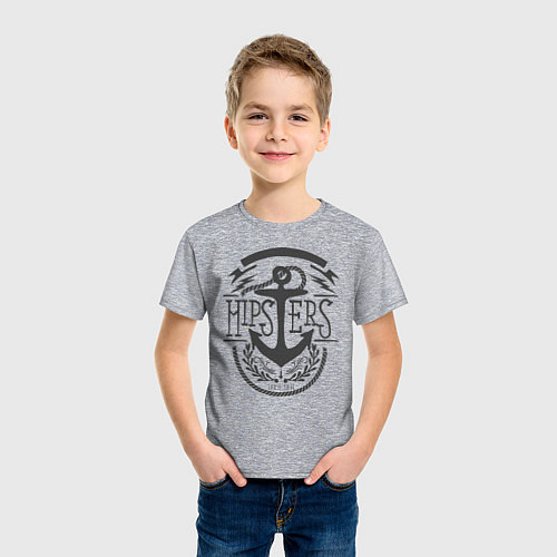 Детская футболка Hipsters Anchor / Меланж – фото 3