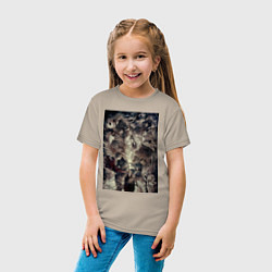 Футболка хлопковая детская Магическая битва Мэгуми Фусигуро Сукуна, цвет: миндальный — фото 2