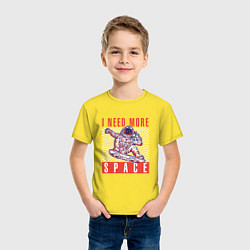 Футболка хлопковая детская Астронавт на скейте, цвет: желтый — фото 2