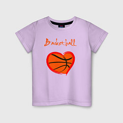 Футболка хлопковая детская Basket love, цвет: лаванда