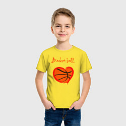 Футболка хлопковая детская Basket love, цвет: желтый — фото 2