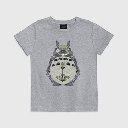 Футболка хлопковая детская Forest Totoro, цвет: меланж