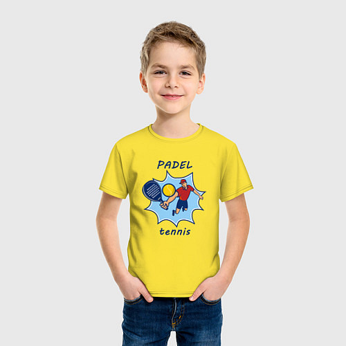 Детская футболка Падел теннис / Желтый – фото 3