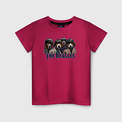 Футболка хлопковая детская Beatles beagles, цвет: маджента