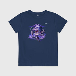 Футболка хлопковая детская Сёгун Райдэн из Геншин Импакт, цвет: тёмно-синий