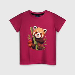 Футболка хлопковая детская The Red Panda, цвет: маджента