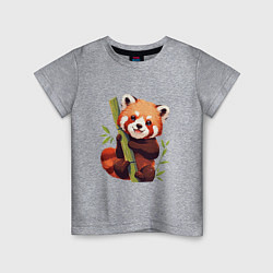 Футболка хлопковая детская The Red Panda, цвет: меланж