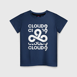 Футболка хлопковая детская Cloud9 - in logo, цвет: тёмно-синий