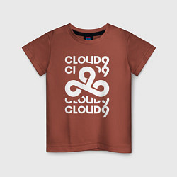 Футболка хлопковая детская Cloud9 - in logo, цвет: кирпичный
