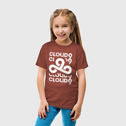 Футболка хлопковая детская Cloud9 - in logo, цвет: кирпичный — фото 2