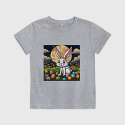 Футболка хлопковая детская Пасха при луне, цвет: меланж