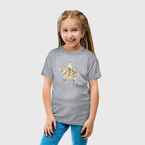 Детская футболка Звезда камуфляж песочный / Меланж – фото 4