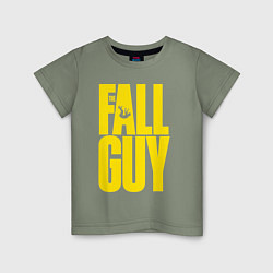 Футболка хлопковая детская The fall guy logo, цвет: авокадо