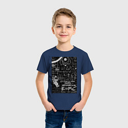 Футболка хлопковая детская Космос формулы, цвет: тёмно-синий — фото 2