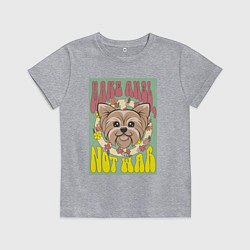 Футболка хлопковая детская Винтажный йорк пацифист, цвет: меланж