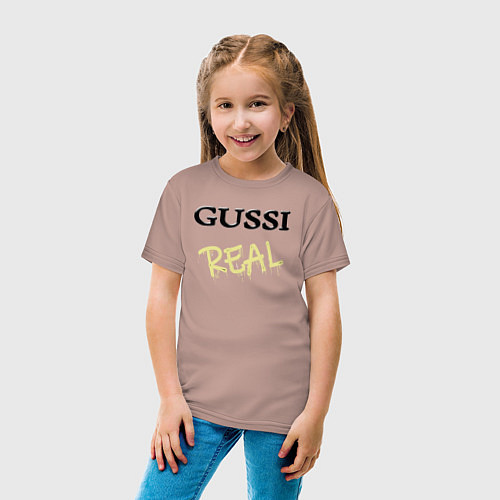 Детская футболка Гусси - настоящий / Пыльно-розовый – фото 4