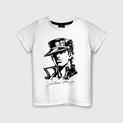 Футболка хлопковая детская Jotaro Kujo - anime ai art, цвет: белый