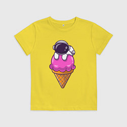 Футболка хлопковая детская Space ice cream, цвет: желтый