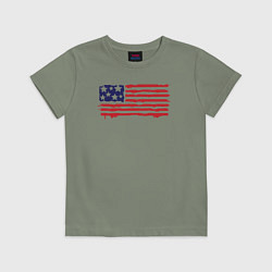 Футболка хлопковая детская USA patriot, цвет: авокадо