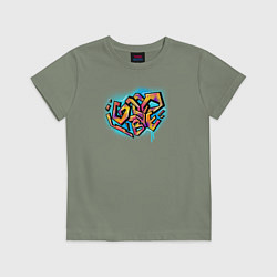 Футболка хлопковая детская Good bye graffiti, цвет: авокадо