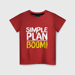 Футболка хлопковая детская Simple plan - boom, цвет: красный