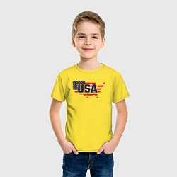 Футболка хлопковая детская Map USA, цвет: желтый — фото 2
