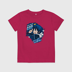 Футболка хлопковая детская Бездомный бог Ято доставка, цвет: маджента