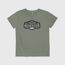 Футболка хлопковая детская Добро пожаловать в Афины, цвет: авокадо