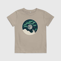 Футболка хлопковая детская Vinyl wolf, цвет: миндальный